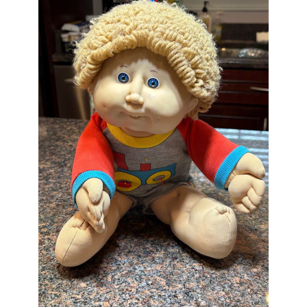 Vintage Cabbage Patch Kids Boy Blond Hair Blue Eyes
